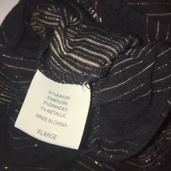 🧩Soma Black Gold Glitter StripedRayon Loungewear - Picture 8 of 10